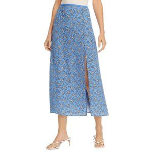 French Connection Blue Printed Maxi Skirt L NWT